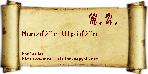 Munzár Ulpián névjegykártya